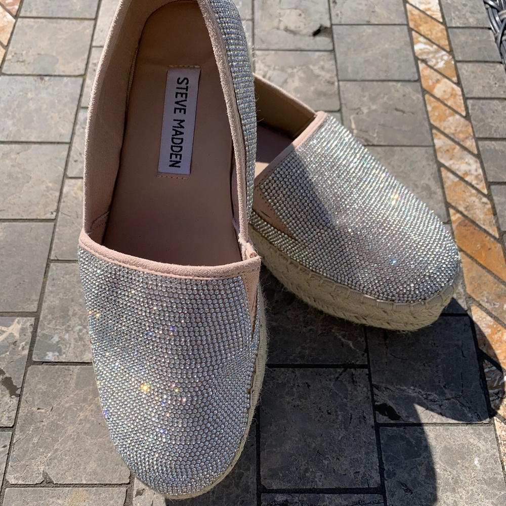 Brand New Steve Madden Rhinestoned Espadrilles